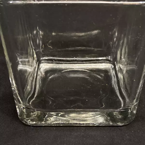 Lot of 4 Clear Square Glass Pillar Candle Holders, 3.5" - Elegant Decor
