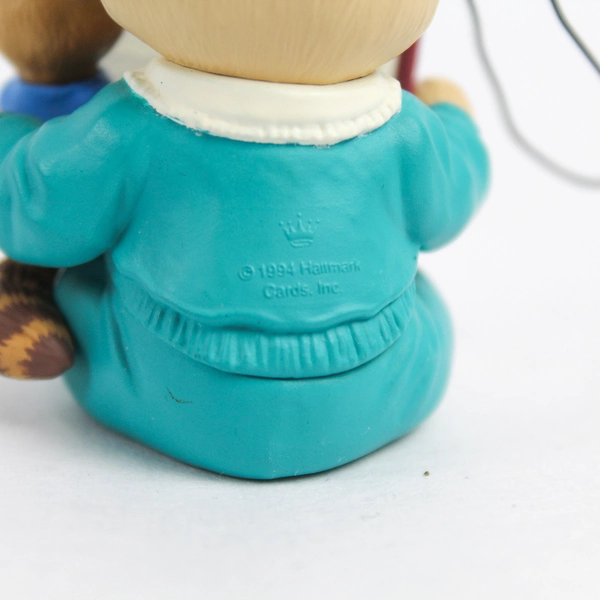 Hallmark 1994 Child Care Giver Bear Raccoon Reading Ornament Christmas Decor