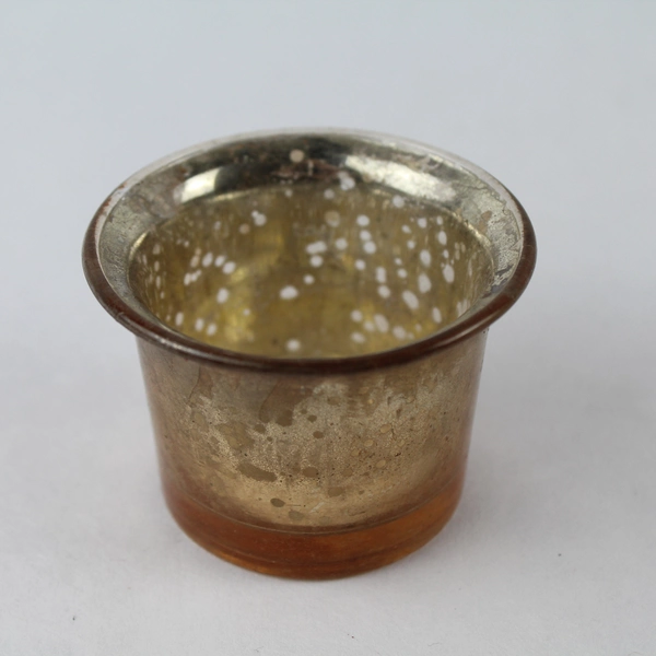 Lot of 5 Iridescent Gold Glass Candle Holders 2.5" Diameter Home Decor