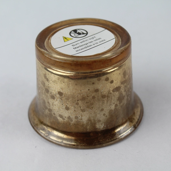 Lot of 5 Iridescent Gold Glass Candle Holders 2.5" Diameter Home Decor