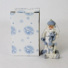 Vintage 1998 Encore Group Snow Buddies Santa Sitting Ornament in Box