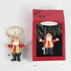 1996 Hallmark Fisherman Santa Keepsake Ornament - Holiday Collectible