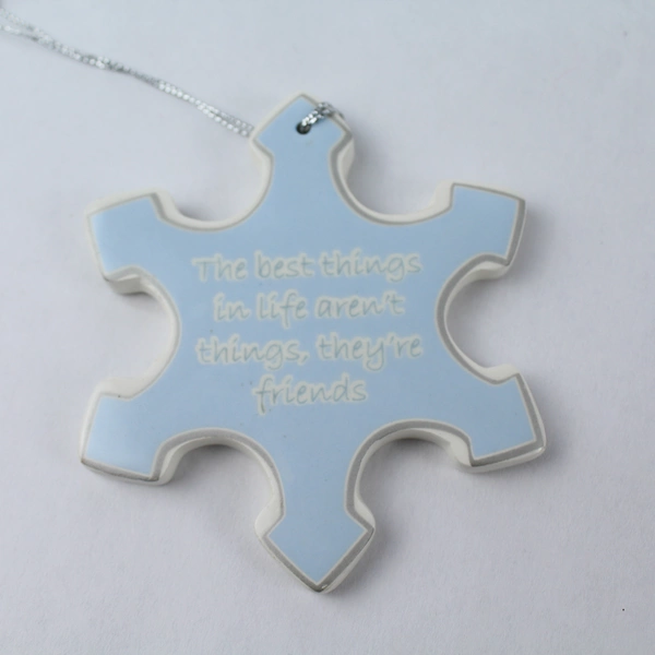 Lot of 3 Avon Ceramic Christmas Ornaments Cherub Snowflake Holiday Decor