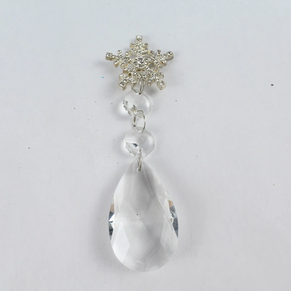 Lot of 3 Clear Acrylic Gem Christmas Tree Ornaments - Sparkling Holiday Decor