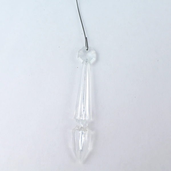 Lot of 3 Clear Acrylic Gem Christmas Tree Ornaments - Sparkling Holiday Decor