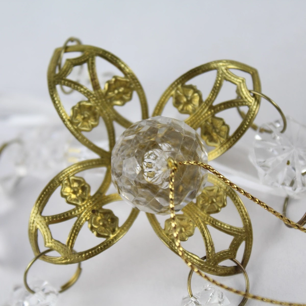 Lot of 3 Clear Acrylic Gem Christmas Tree Ornaments - Sparkling Holiday Decor