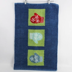 Mahdavis Handmade Dark Blue Snowman Mittens Rug 20" x 30" - Pre-Owned