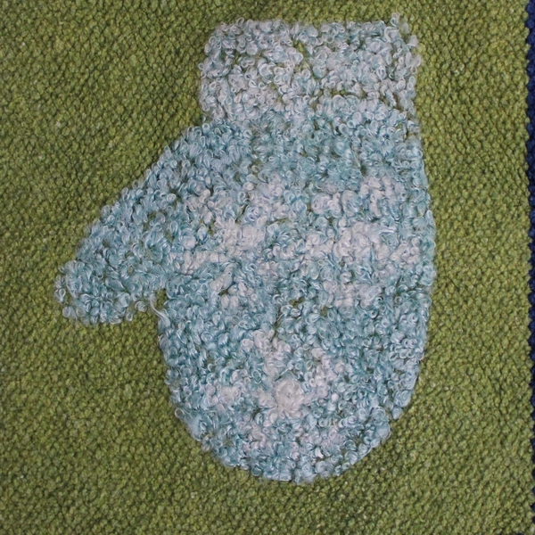Mahdavis Handmade Dark Blue Snowman Mittens Rug 20" x 30" - Pre-Owned