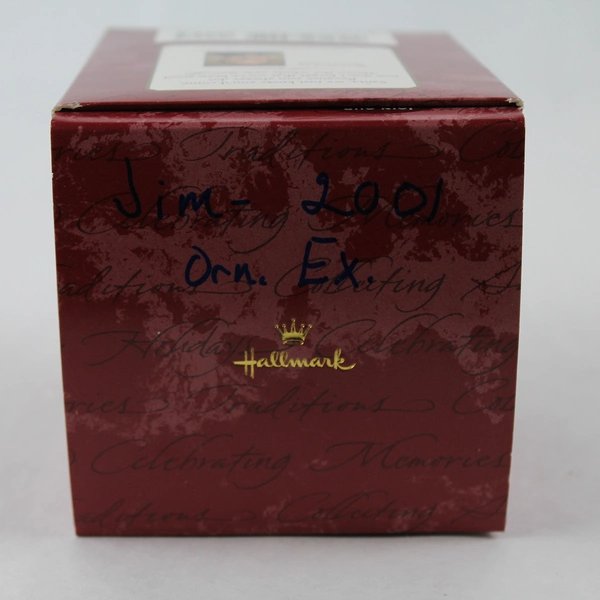 2001 Hallmark Jolly Visitor Glass Keepsake Ornament QX2235 - Original Box