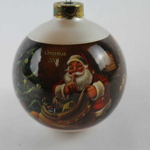 2001 Hallmark Jolly Visitor Glass Keepsake Ornament QX2235 - Original Box
