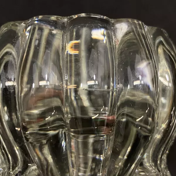 Lot of 2 Ribbed Glass Candle Holders for Taper Tealight Votive Candles