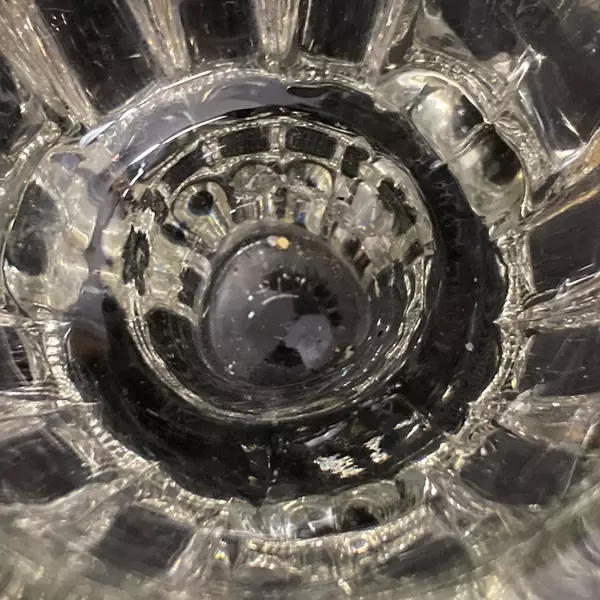 Lot of 2 Ribbed Glass Candle Holders for Taper Tealight Votive Candles