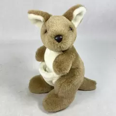 Uni Toys 9" Brown Kangaroo Plush Toy - Soft & Cuddly, Pre-Owned