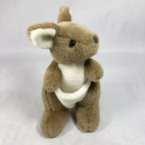 Uni Toys 9" Brown Kangaroo Plush Toy - Soft & Cuddly, Pre-Owned