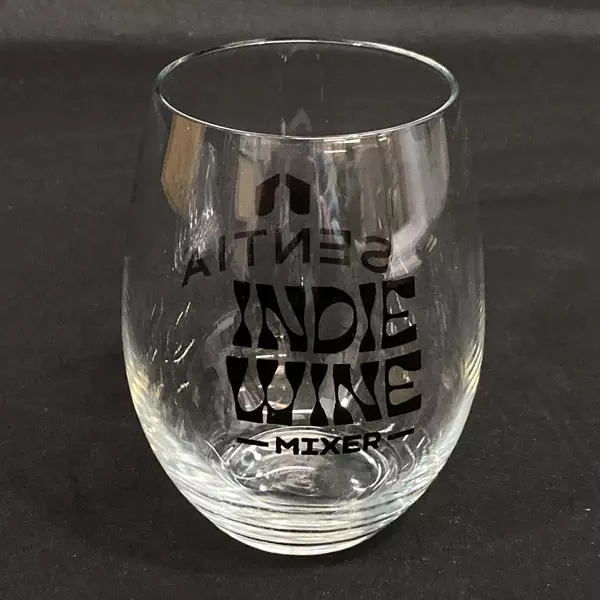 Lot of 2 Indie Wine Mixer Glasses Sentia 4.5" - Unique Design, Good Condition