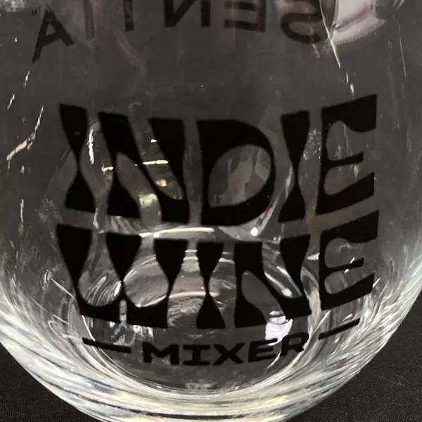 Lot of 2 Indie Wine Mixer Glasses Sentia 4.5" - Unique Design, Good Condition