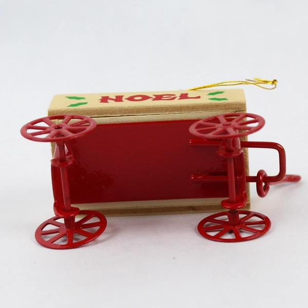 Vintage Avon Teddies in Wagon Christmas Tree Ornament - Holiday Decor