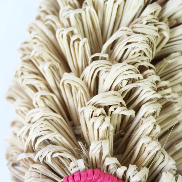 Raffia Christmas Wreath with Braided Candle 9" Diameter - Vintage Holiday Decor