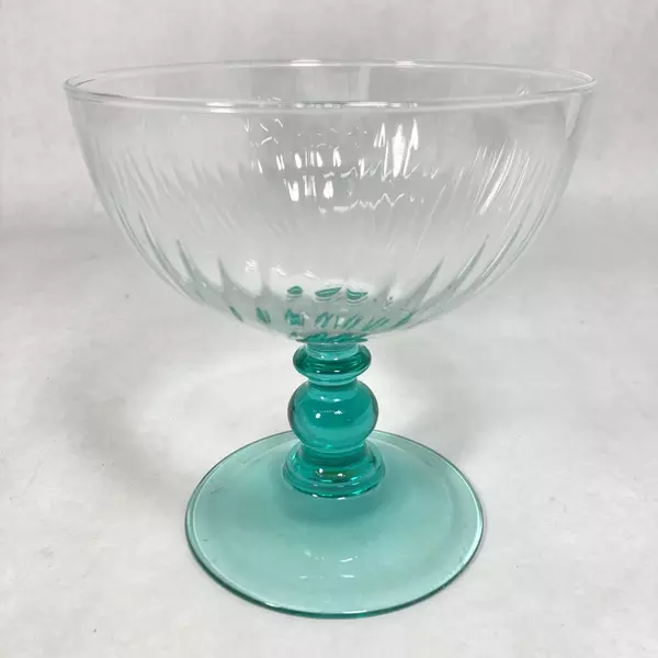 Cristal D'Arques Country Manor Turquoise Crystal Champagne Glass 4.75"
