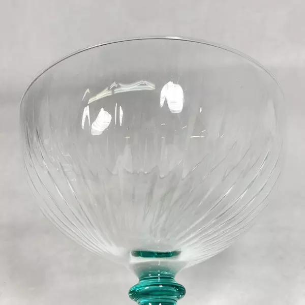 Cristal D'Arques Country Manor Turquoise Crystal Champagne Glass 4.75"