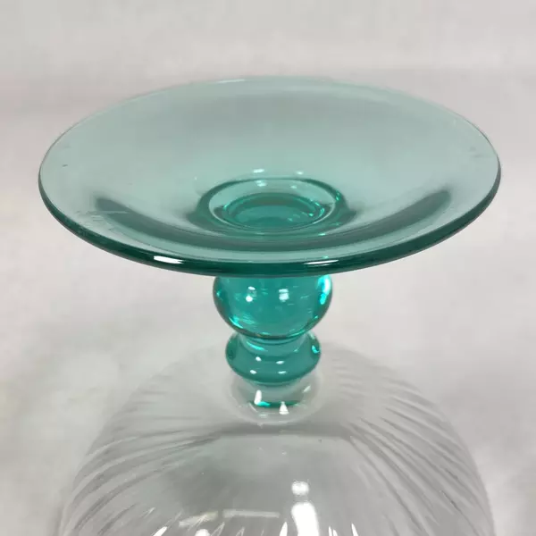 Cristal D'Arques Country Manor Turquoise Crystal Champagne Glass 4.75"