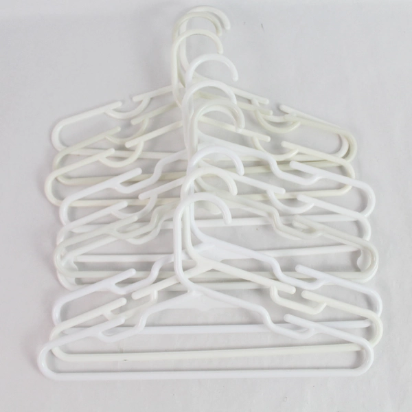 Lot of 10 White Plastic Children's Clothes Hangers - Closet Storage Solution