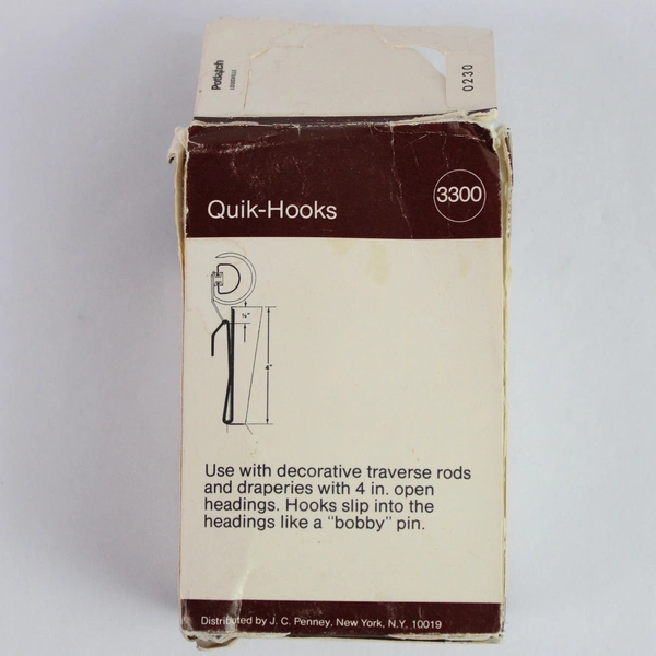 Set of 22 J C Penney Quik-Hooks Drapery Hooks 3.5" & 3" - Pre-Owned