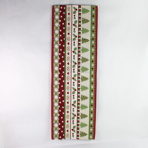 Sander Table + Home Christmas Tree Tablecloth 12.5" x 38.5" - Good Condition