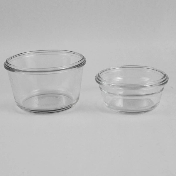 Lot of 2 Glasslock Clear Glass Food Storage Containers - No Lids, Good Condition