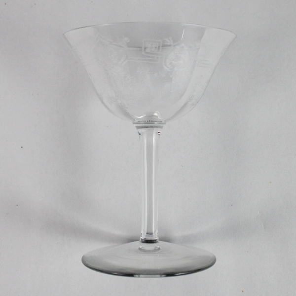 Etched Stemmed Cocktail Glass - Elegant Drinkware for Home Bar & Entertaining