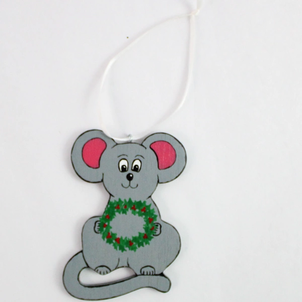 Lot of 6 Unique Wooden & Ceramic Christmas Hanging Ornaments