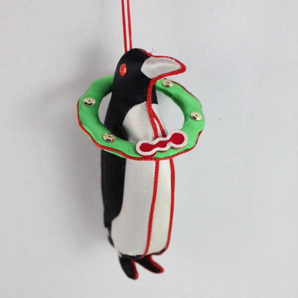 Lot of 3 Vintage Fabric Christmas Tree Ornaments - Angel, Horse, Penguin