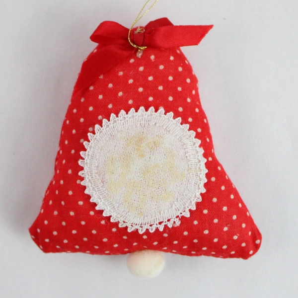 Lot of 4 Cloth Felt Christmas Bells & Tree Ornaments - Holiday Decor