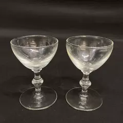 Lot of 2 Elegant 4 Inch Crystal Cordial Glasses - Good Pre-Owned Condition