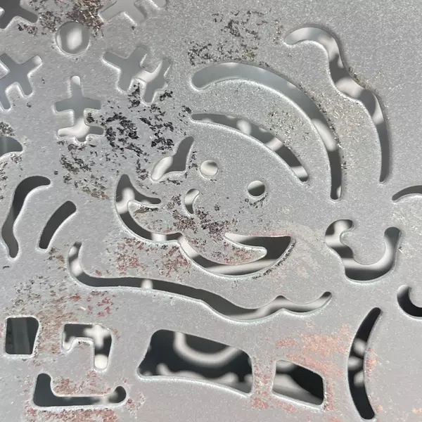 Santa & Snowflakes Metal Tealight Candle Holder - Christmas Decor