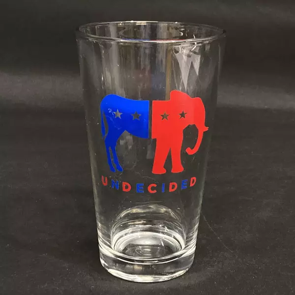 Set of 2 Undecided Party Tumblers - Elephant & Donkey Design - Good Condition