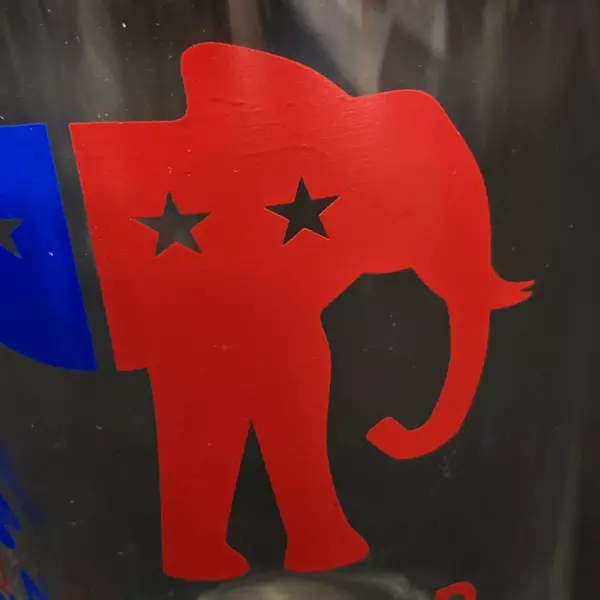 Set of 2 Undecided Party Tumblers - Elephant & Donkey Design - Good Condition