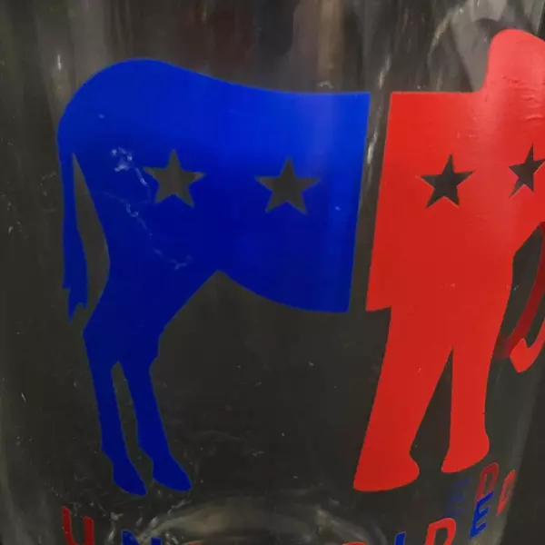 Set of 2 Undecided Party Tumblers - Elephant & Donkey Design - Good Condition