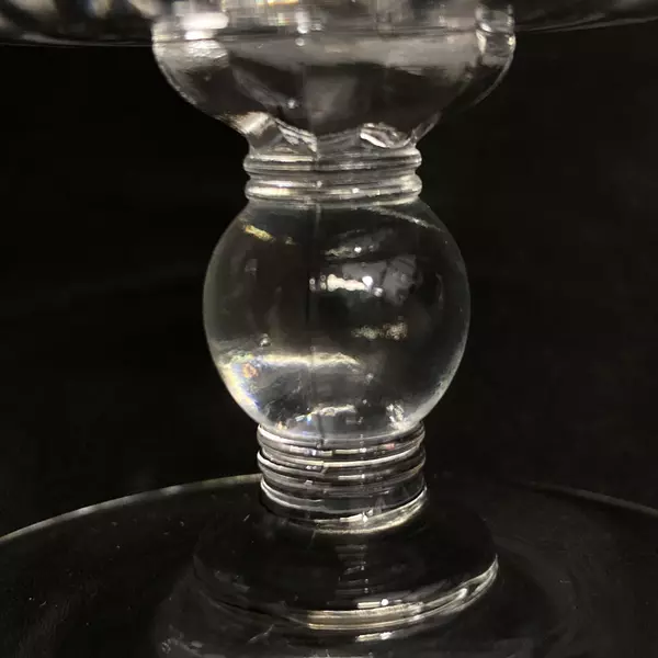 Etched Crystal Floral Footed Iced Tea Highball Glass 6.75"