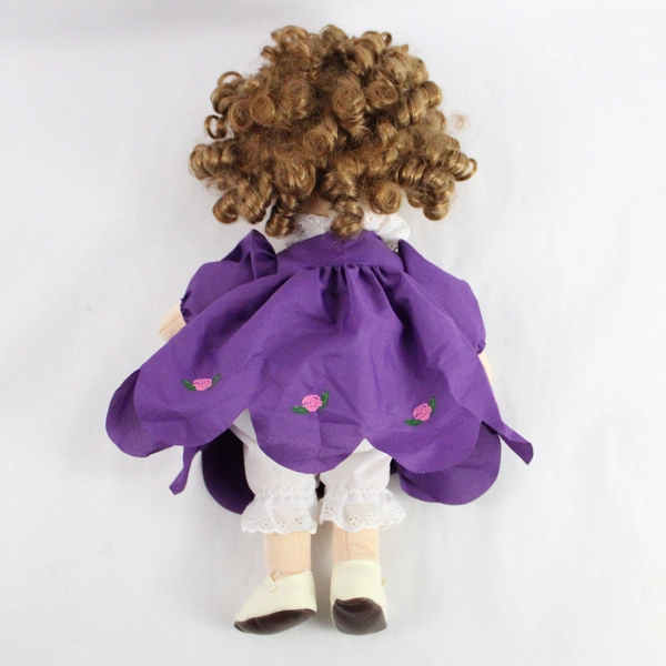 Sugar Loaf Birthday Babies 16" Doll Purple Dress Brown Curly Hair