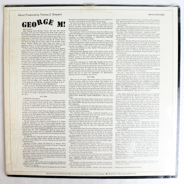 Joel Grey In George M Musical Soundtrack By George Cohan 1968 Vinyl Record