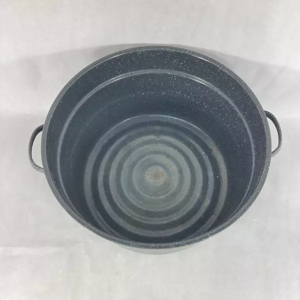 21.5 Qt Blue Speckled Enamel Water Bath Canner With Lid But No Rack