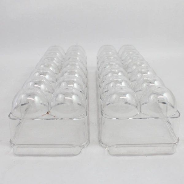 Lot of 2 Mainstays Clear Plastic Egg Holder for Refrigerator (Holds 14 Eggs)