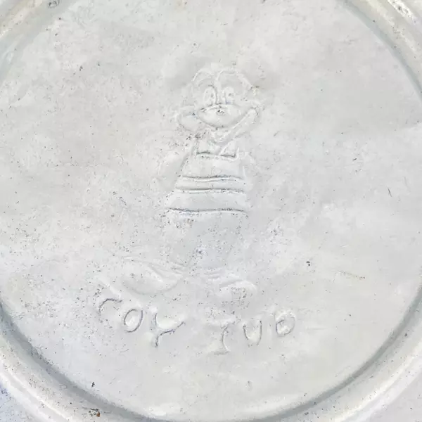 Vintage Walt Disney Productions Litho Picture Metal Toy Tub Mickey Pluto Donald