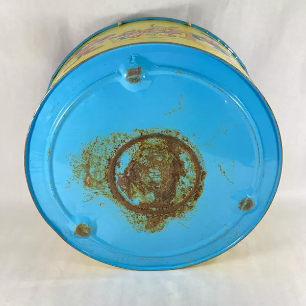 Vintage Walt Disney Productions Litho Picture Metal Toy Tub Mickey Pluto Donald