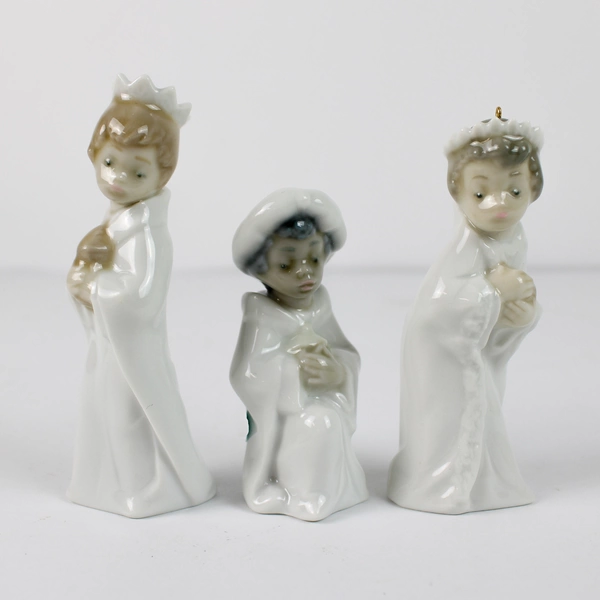 1989 LLADRO Mini Reyes Three Kings Porcelain Ornaments 5729 Retired Original Box