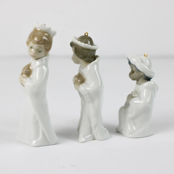 1989 LLADRO Mini Reyes Three Kings Porcelain Ornaments 5729 Retired Original Box