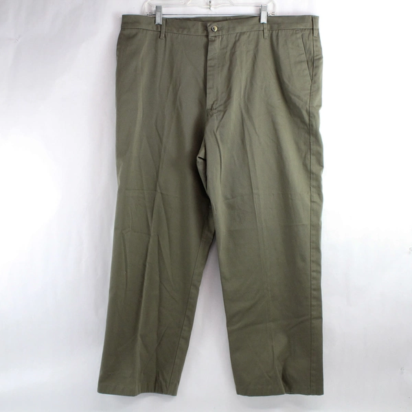 Kontoor Green Flat Front Cotton Khaki Pants Men's Size 42x30