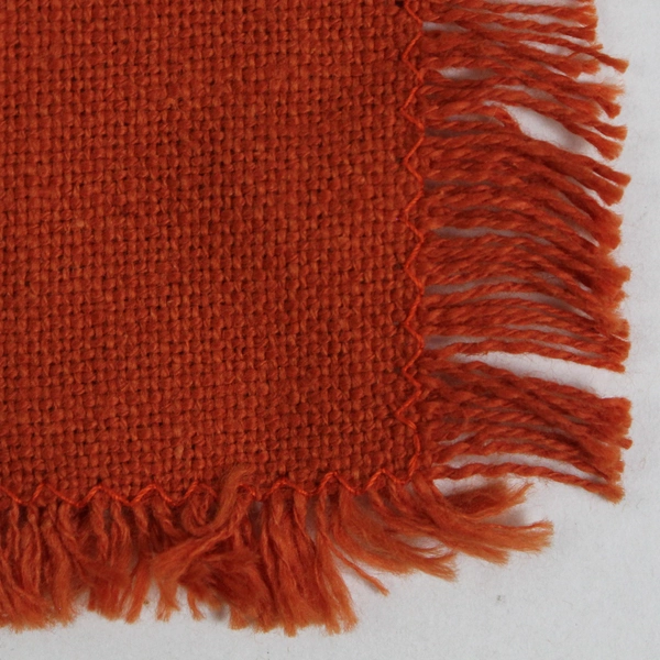 Lot of 12 Hand Embroidered Cloth Napkins Square Pumpkin Orange 15.5" x 15.5"