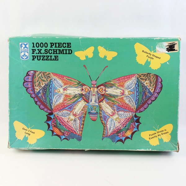 Vintage 1997 FX Schmid 1000 Piece Butterfly Shaped Puzzle 